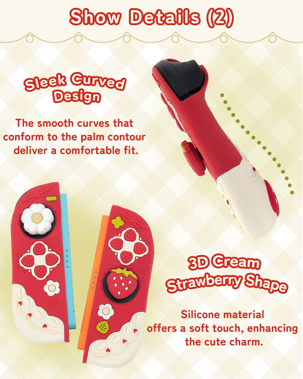 GeekShare Cream Strawberry Series Protective Case for Switch 2