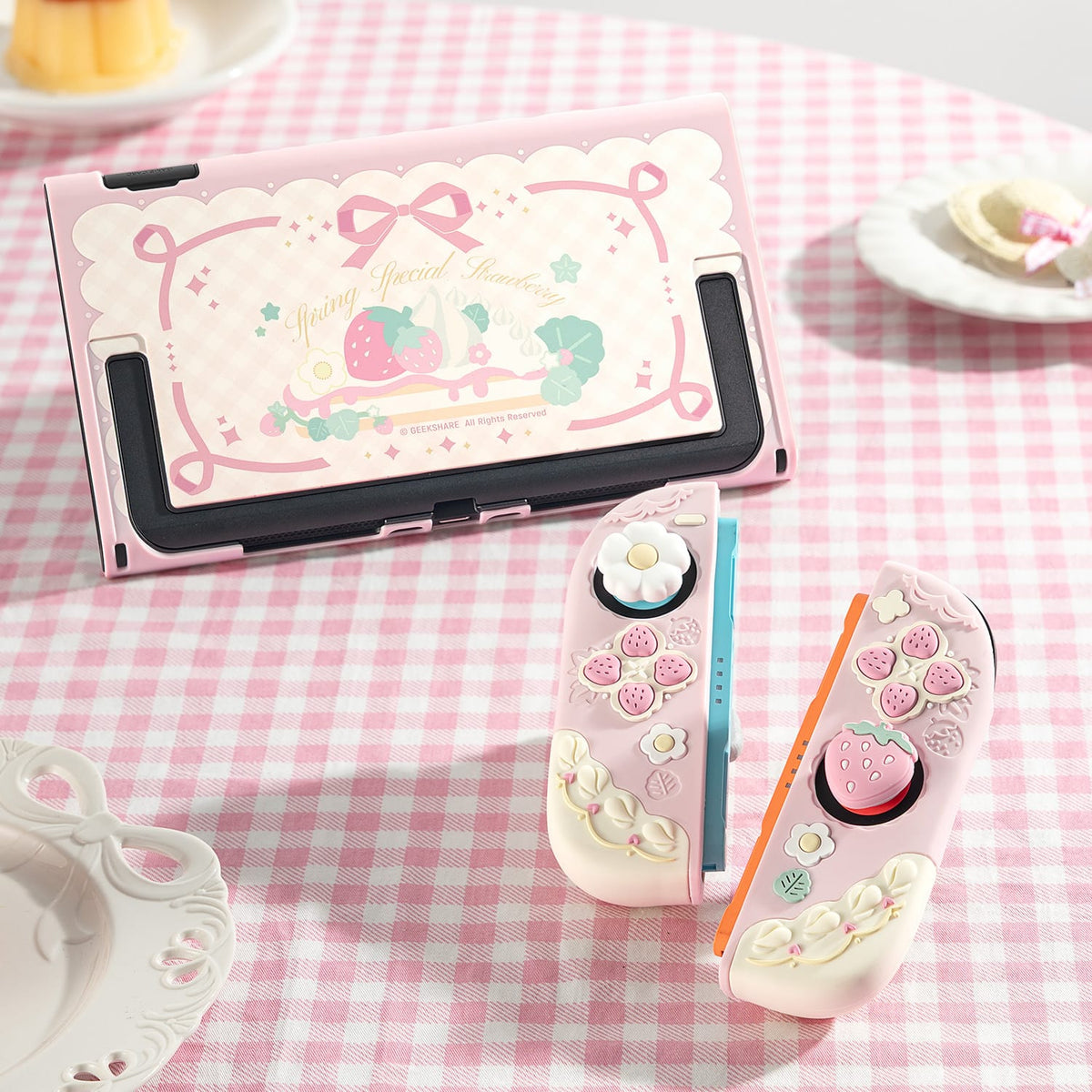 GeekShare Cream Strawberry Series Protective Case for Switch 2