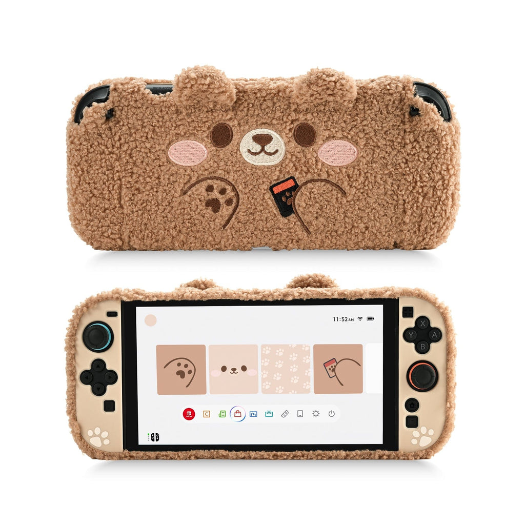 Geekshare Bear Plush Protective Case for Switch 2